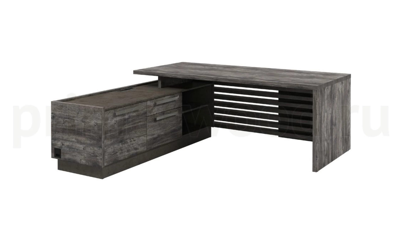 Стол с опорной тумбой с блоком розеток (левый) Vestar 200x203x75 - фото 1