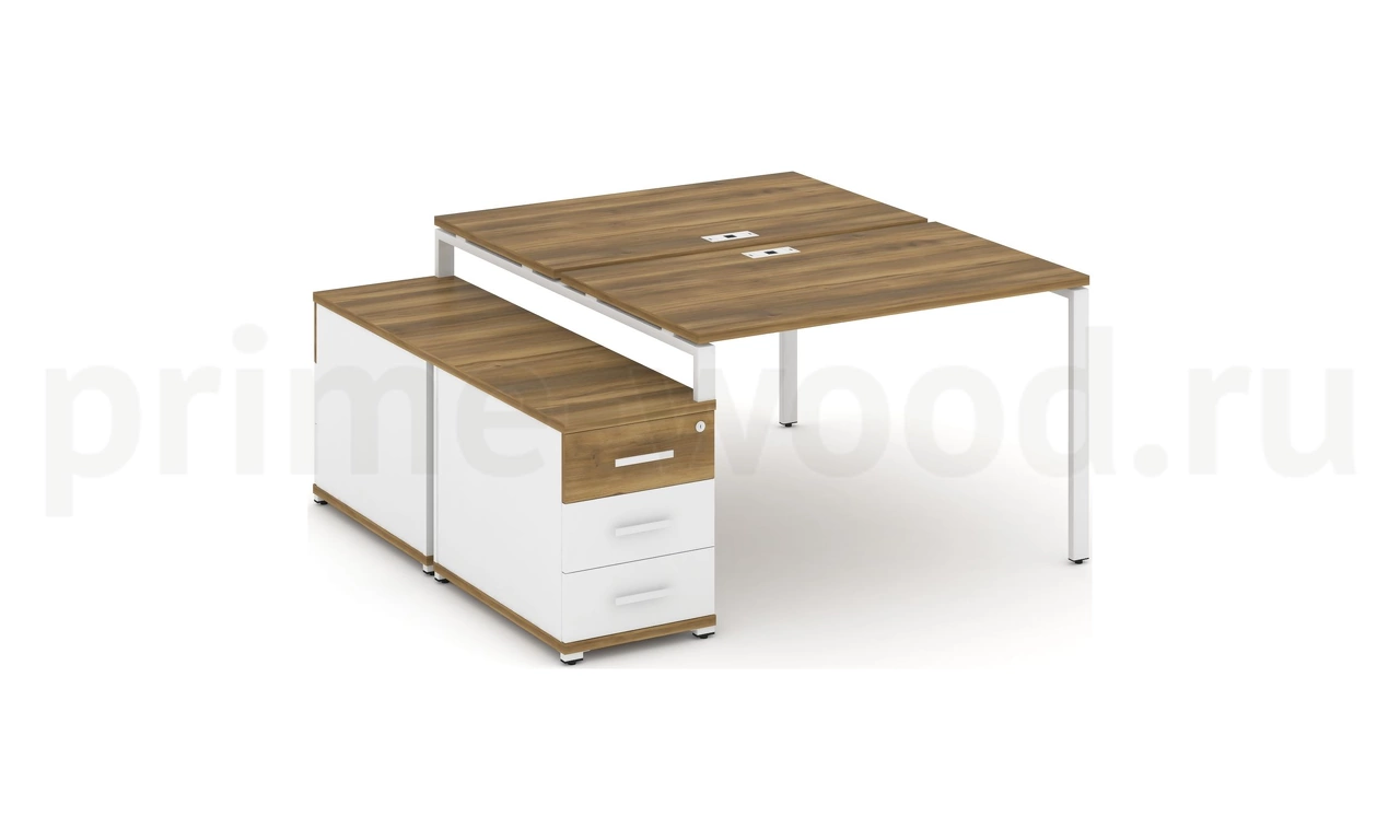 Рабочая станция на 2 места с двухсторонней опорной тумбой CN.DRS-302 B/W - фото 8